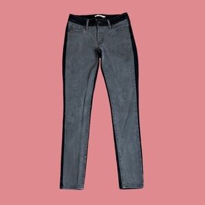 Levi’s 711 Skinny Two Toned Jeans Color Block Grey & Black Women’s Sz W26 L30